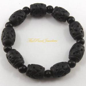 Barrel Shaped Bian Stone Beads Bracelet