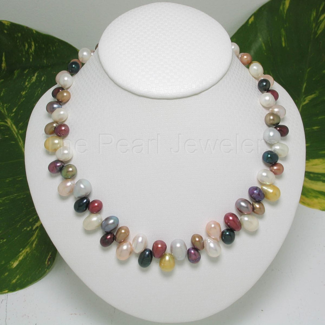 Multi-Color Freshwater Pearl Necklace – Sterling Silver Clasp
