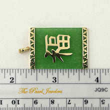 Load image into Gallery viewer, Beautiful 14k Yellow Gold Joy Green Jade Board Pendant Necklace