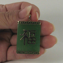 Load image into Gallery viewer, Beautiful 14k Yellow Gold Joy Green Jade Board Pendant Necklace