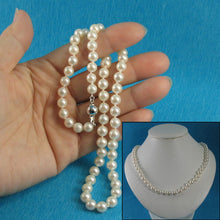 Load image into Gallery viewer, White Akoya Cultured Pearl Hand-Knotted Necklace with 925 Silver Clasp