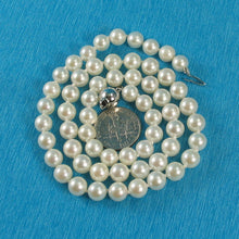 Load image into Gallery viewer, White Akoya Cultured Pearl Hand-Knotted Necklace with 925 Silver Clasp