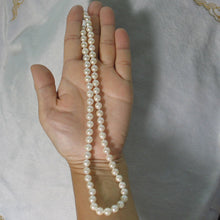 Load image into Gallery viewer, White Akoya Cultured Pearl Hand-Knotted Necklace with 925 Silver Clasp