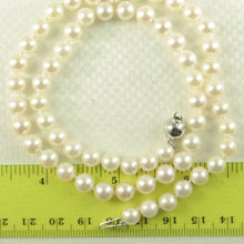 Load image into Gallery viewer, White Akoya Cultured Pearl Hand-Knotted Necklace with 925 Silver Clasp