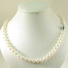 Load image into Gallery viewer, White Akoya Cultured Pearl Hand-Knotted Necklace with 925 Silver Clasp