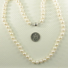 Load image into Gallery viewer, White Akoya Cultured Pearl Hand-Knotted Necklace with 925 Silver Clasp