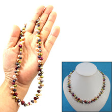 Load image into Gallery viewer, Hawaiian Rainbow Freshwater Pearl Necklace – Silver Clasp