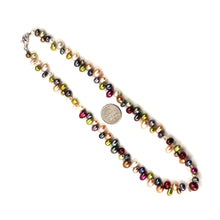 Load image into Gallery viewer, Hawaiian Rainbow Freshwater Pearl Necklace – Silver Clasp