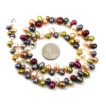 Load image into Gallery viewer, Hawaiian Rainbow Freshwater Pearl Necklace – Silver Clasp