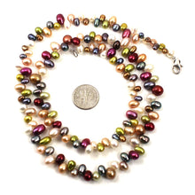 Load image into Gallery viewer, Hawaiian Rainbow Freshwater Pearl Necklace – Silver Clasp