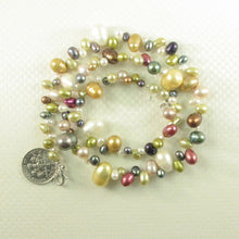 Load image into Gallery viewer, Hawaiian Rainbow Multi-Color Pearl Necklace – .925 Silver Clasp