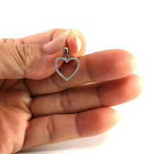 Load image into Gallery viewer, Beautiful Love Heart 14k White Gold Diamond Pendant (Larger)