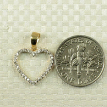 Load image into Gallery viewer, Beautiful &amp; Love Heart 14k Yellow Gold Diamond Pendant Necklace