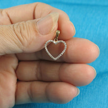 Load image into Gallery viewer, Beautiful &amp; Love Heart 14k Yellow Gold Diamond Pendant Necklace