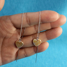 Load image into Gallery viewer, Sterling Silver Threader Peach Coin Pearl Earrings (Heart Shape)