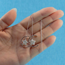 Load image into Gallery viewer, Sterling Silver Threader White Coin Pearl Earrings (Star Shape)