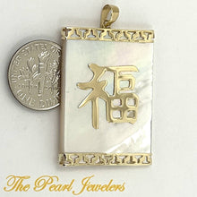 Load image into Gallery viewer, Beautiful White Mother of Pearl “Good Luck” Pendant 14k Yellow Gold
