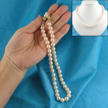 Load image into Gallery viewer, White Cultured Pearl Hand-Knotted Necklace with 14K Yellow Gold Clasp