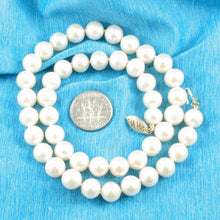 Load image into Gallery viewer, White Cultured Pearl Hand-Knotted Necklace with 14K Yellow Gold Clasp