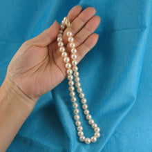 Load image into Gallery viewer, White Cultured Pearl Hand-Knotted Necklace with 14K Yellow Gold Clasp