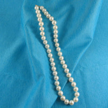 Load image into Gallery viewer, White Cultured Pearl Hand-Knotted Necklace with 14K Yellow Gold Clasp