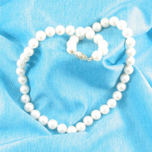 Load image into Gallery viewer, White Cultured Pearl Hand-Knotted Necklace with 14K Yellow Gold Clasp