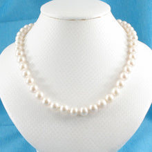 Load image into Gallery viewer, White Cultured Pearl Hand-Knotted Necklace with 14K Yellow Gold Clasp
