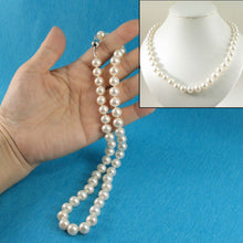 Load image into Gallery viewer, White Freshwater Pearl Hand-Knotted Necklace with 925 Silver Clasp