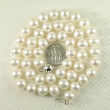 Load image into Gallery viewer, White Freshwater Pearl Hand-Knotted Necklace with 925 Silver Clasp