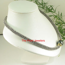 Load image into Gallery viewer, 16mm Black Tahitian Pearl with Silver 925 Bali Beads Necklace