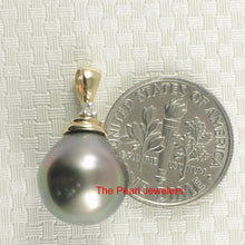 Load image into Gallery viewer, 14k Yellow Gold Bell-Bale &amp; Diamond Accent Tahitian Pearl Pendant