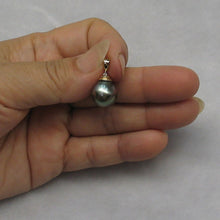 Load image into Gallery viewer, 14k Yellow Gold Bell-Bale &amp; Diamond Accent Tahitian Pearl Pendant
