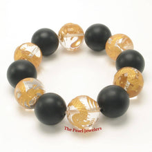 Load image into Gallery viewer, 16mm Bian Stone Crystal Dragon Beads Bracelet