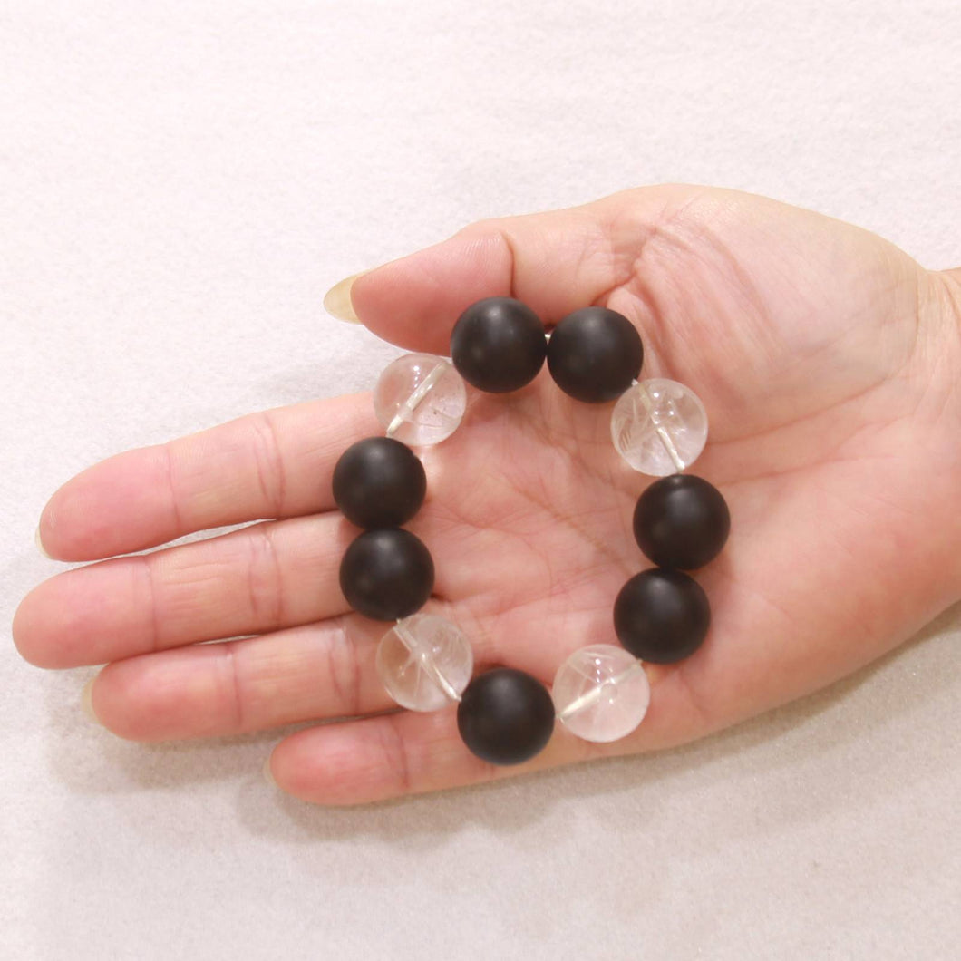 16mm Bian Stone Crystal Dragon Beads Bracelet