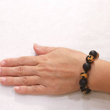 Load image into Gallery viewer, 14mm Bian Stone Black Onyx Dragon Beads Bracelet