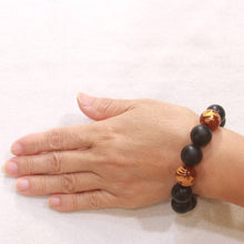 Load image into Gallery viewer, 16mm Bian Stone Red Agate Dragon Beads Bracelet