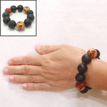 Load image into Gallery viewer, 18mm Bian Stone Red Agate Dragon Beads Bracelet