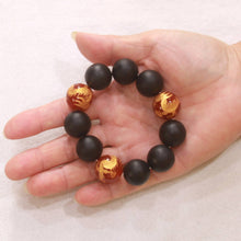 Load image into Gallery viewer, 18mm Bian Stone Red Agate Dragon Beads Bracelet