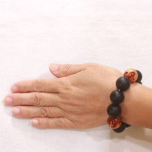 Load image into Gallery viewer, 18mm Bian Stone Red Agate Dragon Beads Bracelet