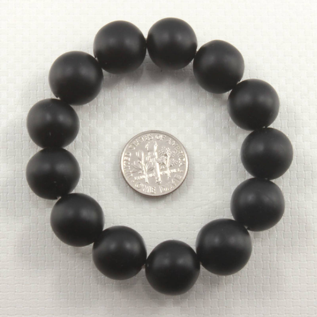 14mm Genuine Bian Stone Beads Bracelet