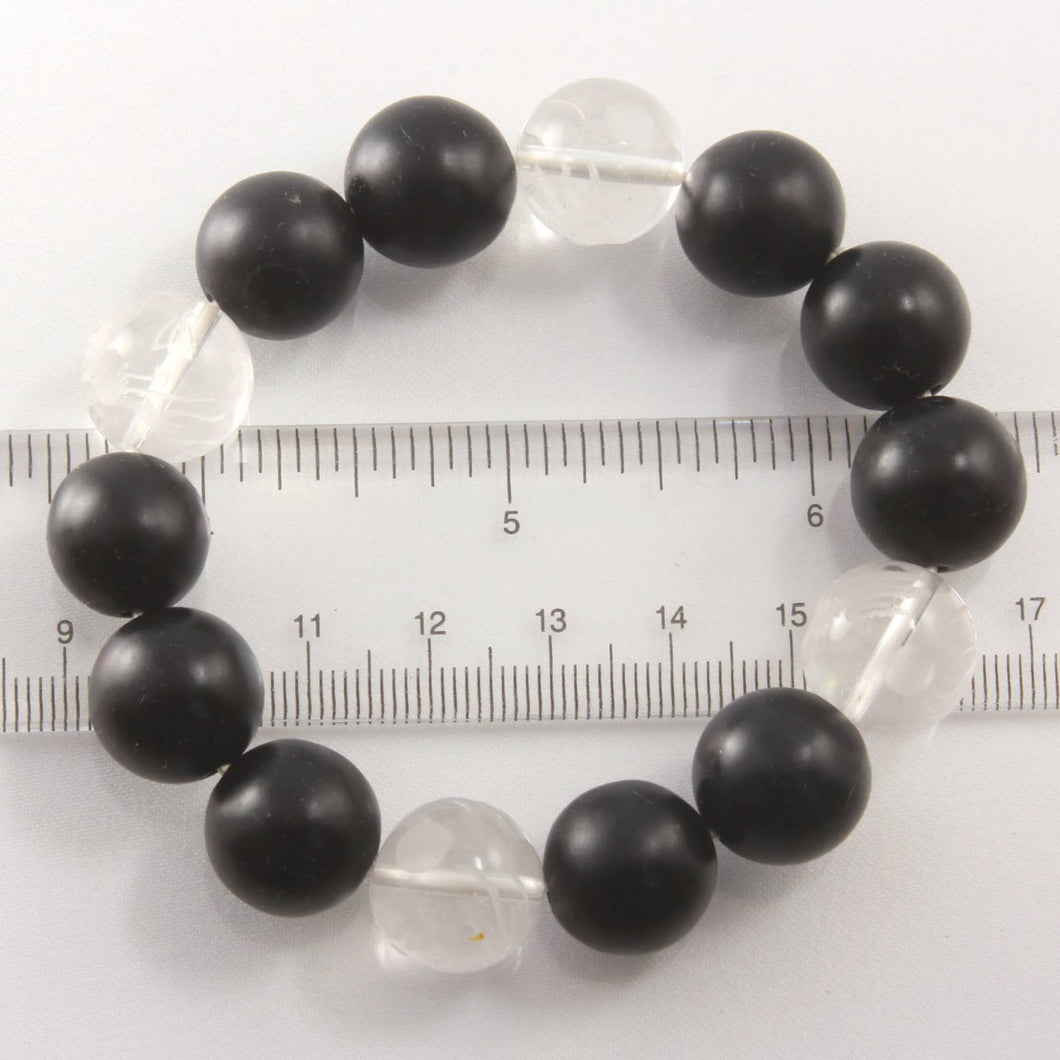 14mm Bian Stone Crystal Dragon Beads Bracelet