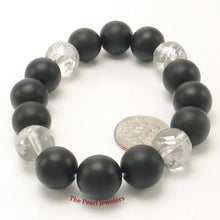 Load image into Gallery viewer, 14mm Bian Stone Crystal Dragon Beads Bracelet