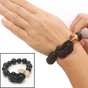 14mm Bian Stone Crystal Pixiu Dragon Bracelet
