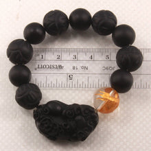 Load image into Gallery viewer, 14mm Bian Stone Crystal Pixiu Dragon Bracelet