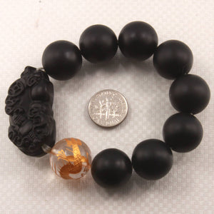18mm Bian Stone Crystal Dragon Pixiu Bracelet