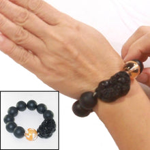 Load image into Gallery viewer, 18mm Bian Stone Crystal Dragon Pixiu Bracelet