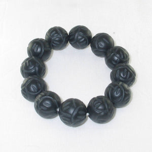 16mm Bian Stone Lotus Carving Beads Bracelet (Uniform Size)