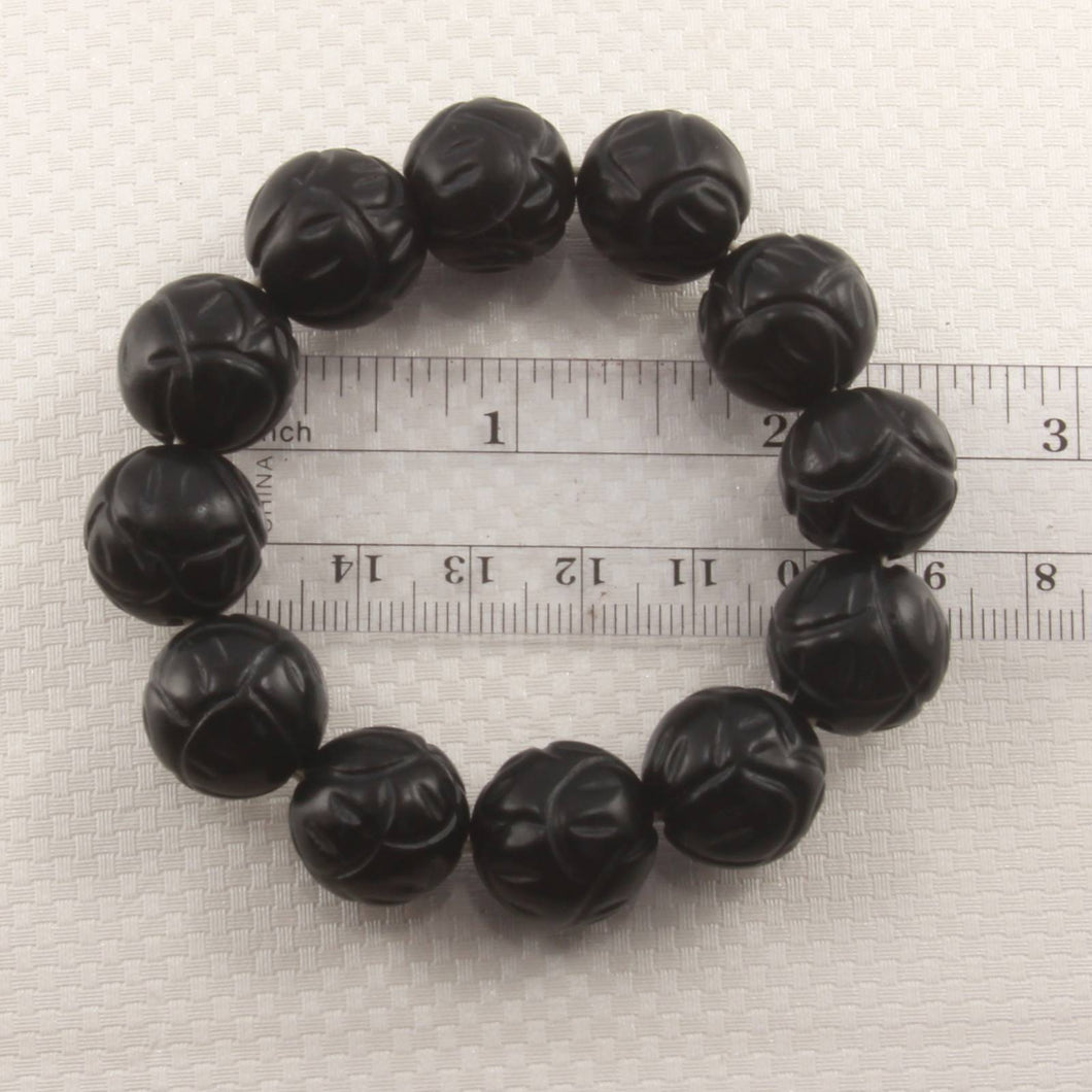 16mm Bian Stone Lotus Carving Beads Bracelet (Uniform Size)