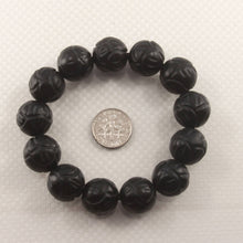 Load image into Gallery viewer, 16mm Bian Stone Lotus Carving Beads Bracelet (Uniform Size)