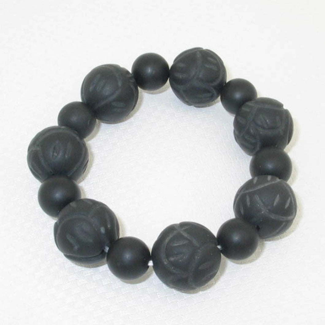 16mm Bian Stone Lotus Carving Beads Bracelet (Mixed Sizes)